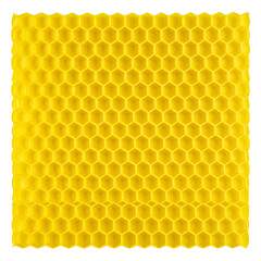 Yellow mesh sponge on white background