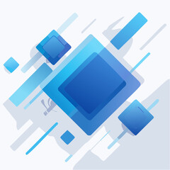 Layered Blue Abstract Geometric Shapes