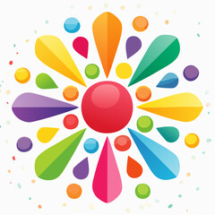 Colorful Abstract Radial Burst Design