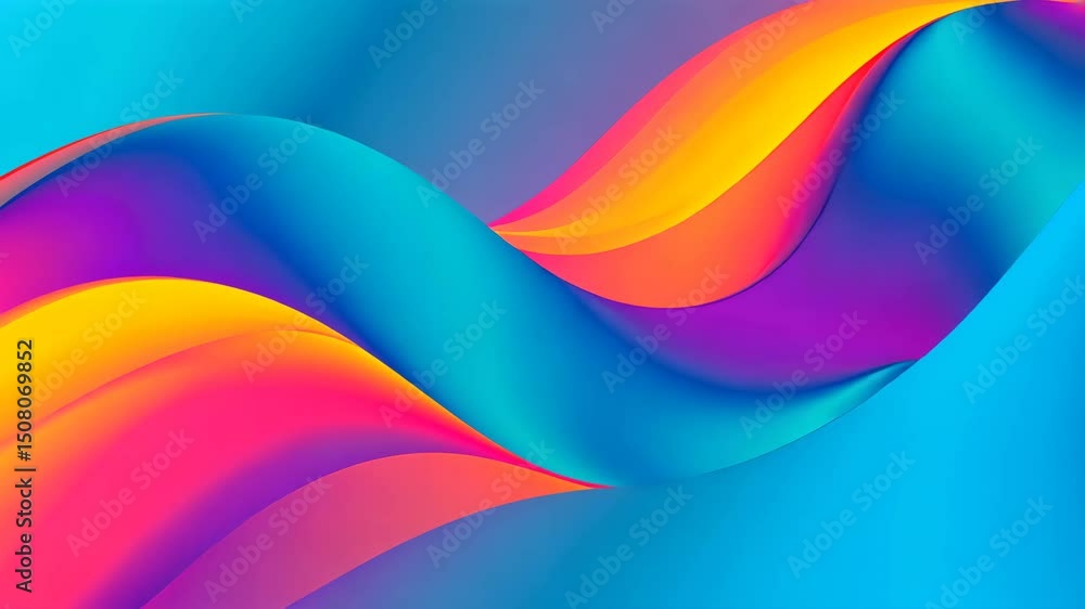 Poster 4k abstract colorful waves flowing smoothly with vibrant hues and dynamic motion. perfect for backgr
