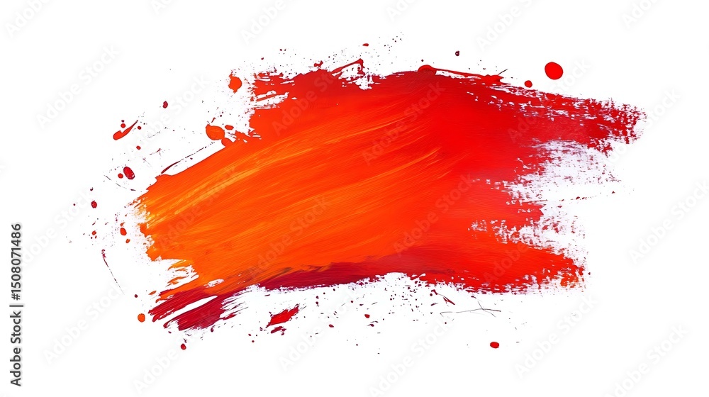 Aufkleber dynamic red splash of paint exploding on clean white background in ultra high definition. abstract a
