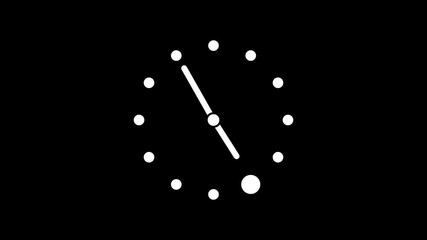 Clean clock icon time-lapse animation on a black background - Powered by Adobe