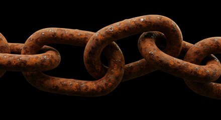 Fototapeta premium Rusty Chain Links Intertwined Strong Metal Texture Background