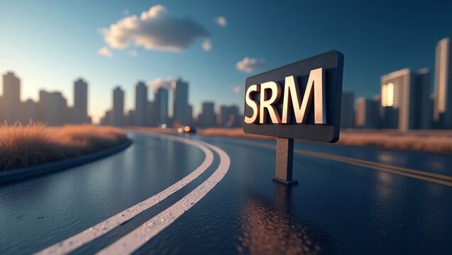 Srm road to success cityscape business concept
