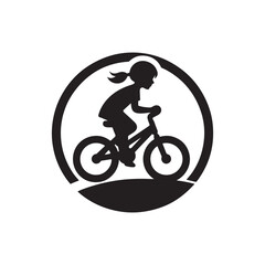 Fototapeta premium cycling vector silhouette clip art logo design illustration