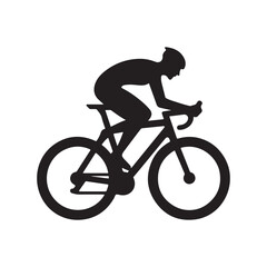 cycling vector silhouette clip art logo design illustration