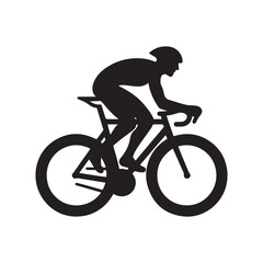 cycling vector silhouette clip art logo design illustration
