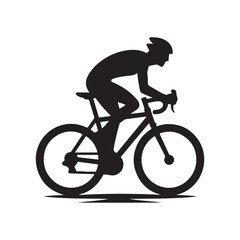 Obraz premium cycling vector silhouette clip art logo design illustration
