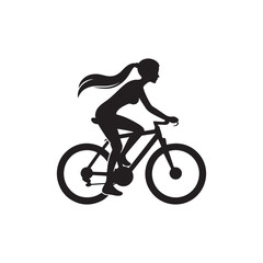 cycling vector silhouette clip art logo design illustration