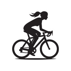 cycling vector silhouette clip art logo design illustration