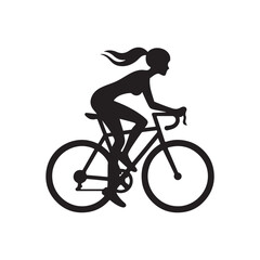 cycling vector silhouette clip art logo design illustration