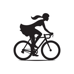 cycling vector silhouette clip art logo design illustration