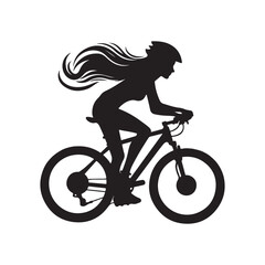 cycling vector silhouette clip art logo design illustration
