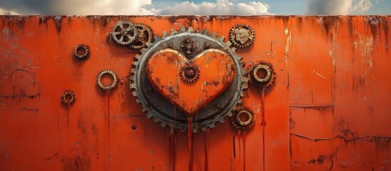Rusted Steampunk Heart Illustration