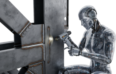 Advanced Robot Inspecting Metal Weld with Non Destructive Testing Device