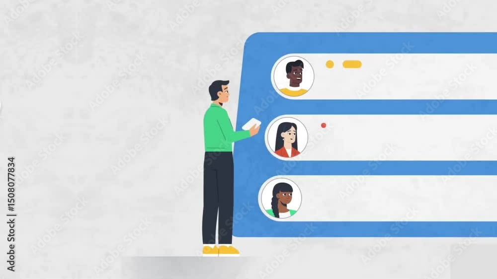 Poster professional messaging interface showing team chat updates