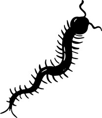 millipede animal silhouette