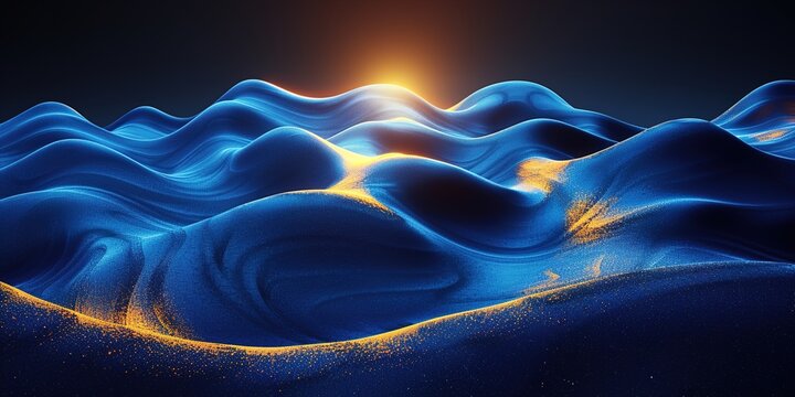 Blue background. Backdrop with twisting parallel lines. 3d background for design. Abstract texture.