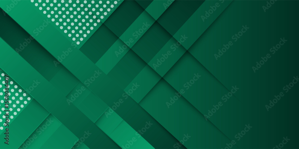 Aufkleber shining banner background and layer elements vector for presentation. abstract geometric. green grad
