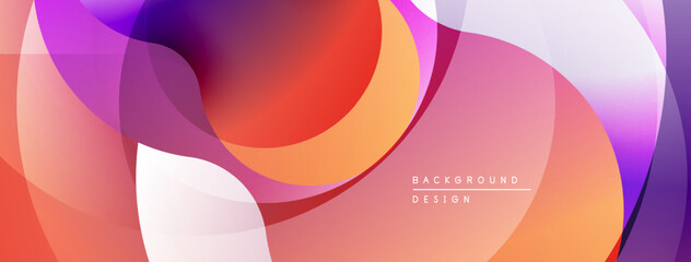 Abstract vibrant layers overlap. Soft gradients create flowing shapes, warm cool tones blend seamlessly. Modern design element.
