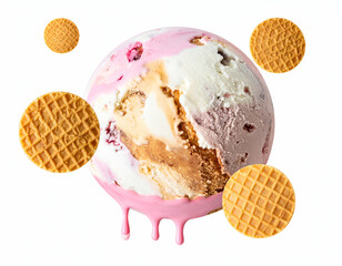 Melting Ice Cream Planet with Waffle Cookies A Sweet Cosmic Delight