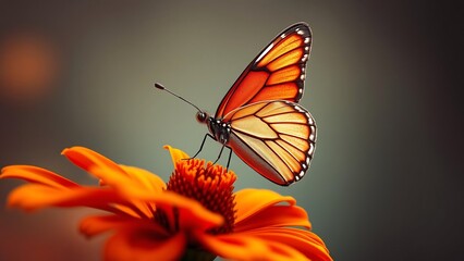 Butterfly on Flower Close-Up