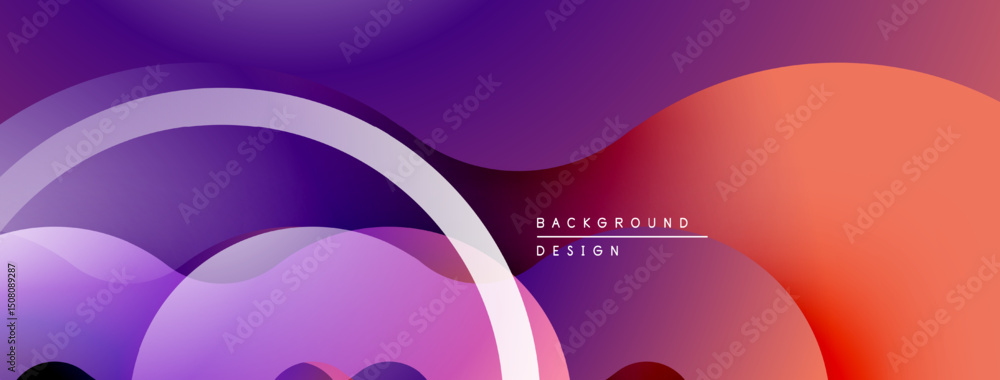 Aufkleber abstract fluid shapes, purple hues blend into orange. modern design, smooth gradients create dynamic