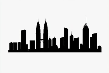 Naklejka premium Silhouette of a city skyline.