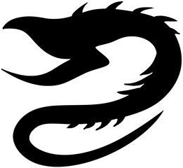 Gulper Eel Silhouette Vector Shadow Illustration