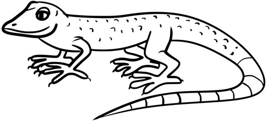 Tree Anole Vector Outline Line Art Cartoon Drawing