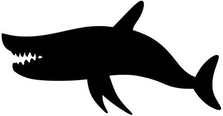 Great White Shark Vector Fish Shadow Illustration