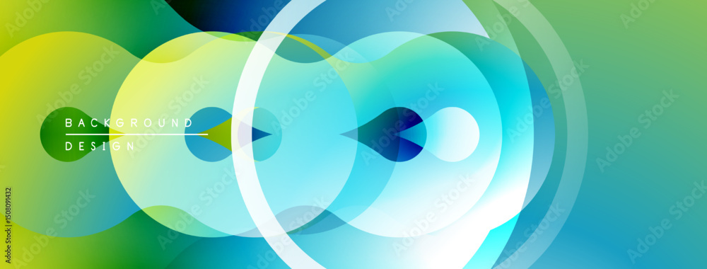 Fototapete Abstract colorful layers create dynamic visual effect. Smooth gradients blend, forming modern background design.
