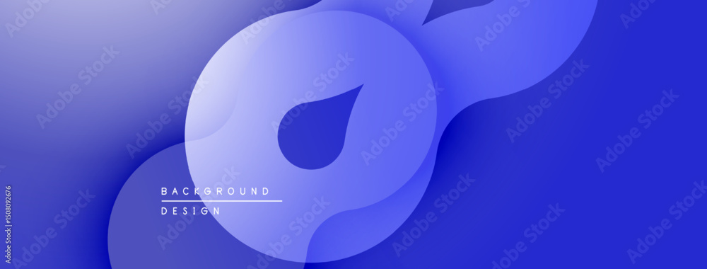 Aufkleber abstract blue layers create flowing shapes. soft gradients suggest depth, modern design elements pre