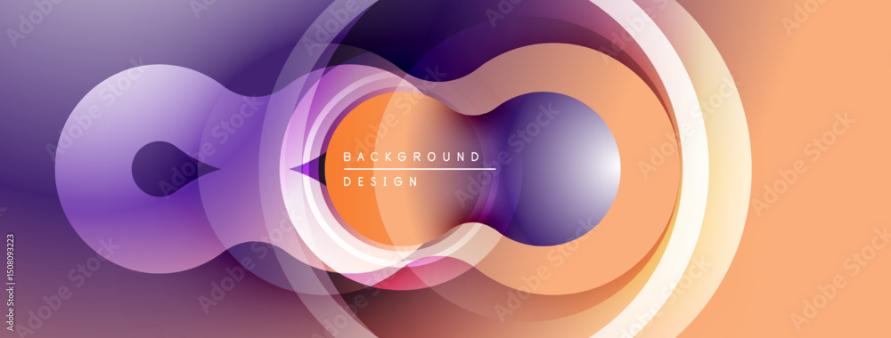 Poster abstract flowing shapes, vibrant colors create modern background. gradient hues blend seamlessly, fo