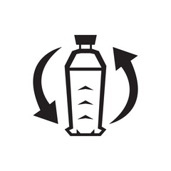 Eco themed vector silhouette of a recyclable plastic bottle