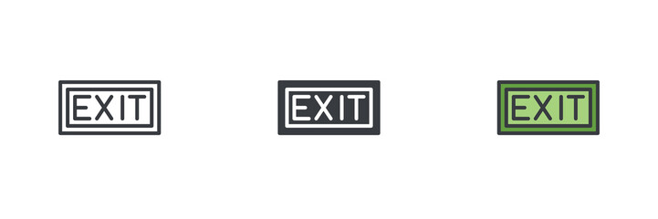 Obraz premium Exit sign different style icon set