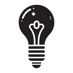 Black And White Light Bulb Vector Silhouette Design Idea