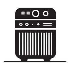 Black and White Air Purifier Illustration Silhouette Vector Design