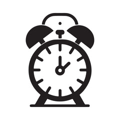 Clock Silhouette Vector Illustration Black And White Vintage Design