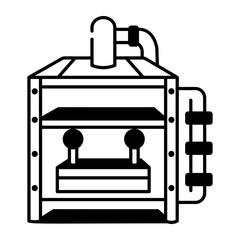 A hand drawn style icon of furnace machine
