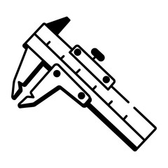 A doodle style icon of caliper

