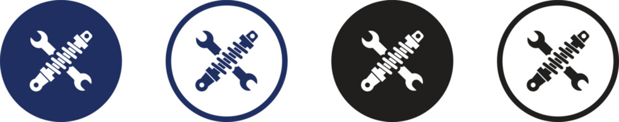 Mechanic logo SVG design with a piston and a spark plug