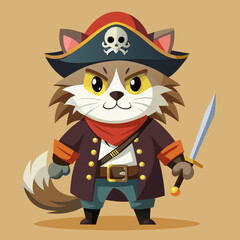 cartoon pirate cat