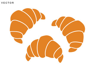 Croissants vector icon, French breakfast symbol, Croissants outline on a white background