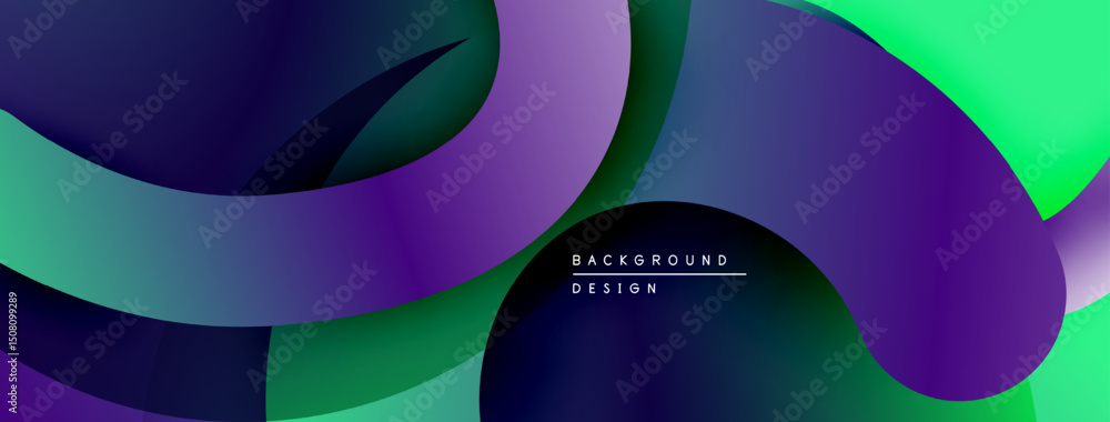 Leinwandbilder abstract flowing shapes, vibrant colors, modern design. gradient layers create depth, dynamic compos