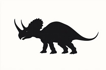 Silhouette of a triceratops dinosaur.