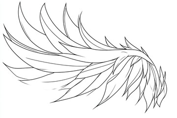 Obraz premium Detailed line drawing of an elaborate wing.