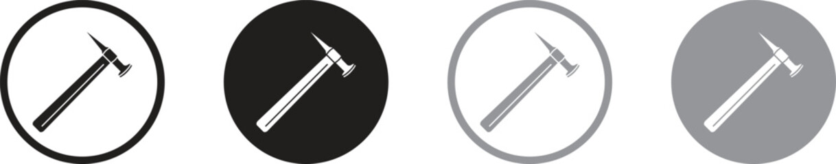 outline Claw hammer vector isolated on white. Hammer used for pulling nails