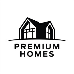 Premier Homes Real Estate Logo Design Icon – Modern House Symbol