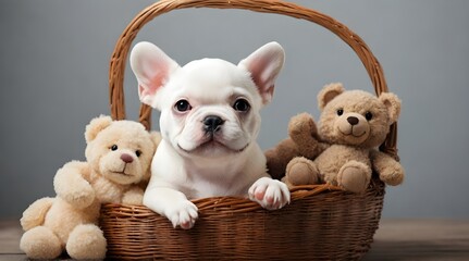 Adorable White French Bulldog Puppy.generative.ai